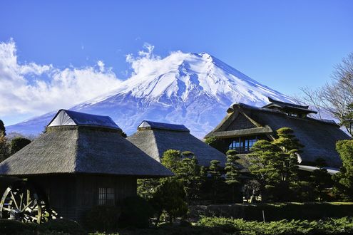 Обои на рабочий стол Вид на вулкан Фудзи / Fuji в ясный день, Япония / Japan, by koshinuke_mcfly