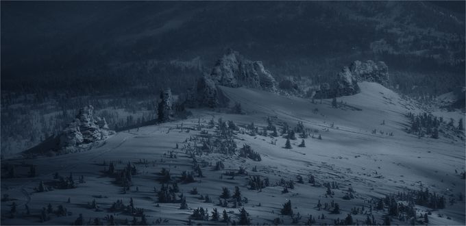 Обои на рабочий стол Горная Шория зимой, Юг Кузбасса, фотограф Художников Павел