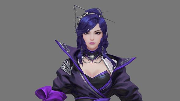 Обои на рабочий стол Девушка-Bewitching Vampire / завораживающий вампир из игры Clash Of The Dragons, by Gao Song