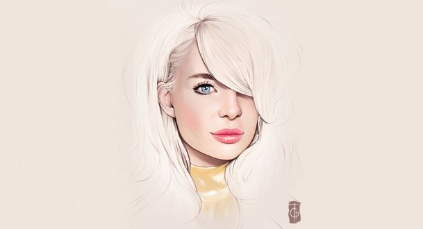 Обои на рабочий стол Портрет девушки-блондинки Luna lanie, by Rodney Amirebrahimi