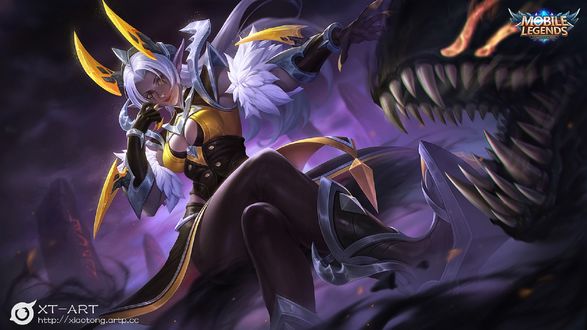 Обои на рабочий стол Повелительница драконов из игры Mobile Legends, by exia xiaotong