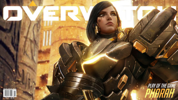 Обои на рабочий стол Pharah, Fareeha Amari / Фарра, Фария Амари, из игры Overwatch / Дозор, by Johnson Ting