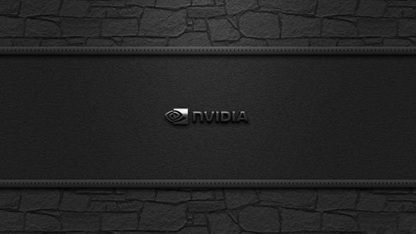 Обои на рабочий стол Логотип nVidia на темно-серой текстуре с каменной мозаикой, by ant-ony