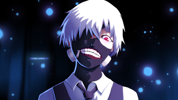 Обои на рабочий стол Ken Kaneki / Кен Канеки из аниме Tokyo Ghoul / Токийский Гуль, by SebaEmanuel