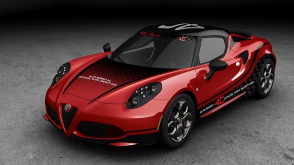 Обои на рабочий стол Туринговый сейфти-кар Alfa Romeo 4C