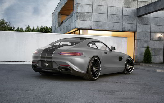 Обои на рабочий стол Серый Mercedes AMG GT S Coupe от тюнинг-ателье Wheelsandmore