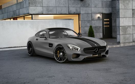 Обои на рабочий стол Серый Mercedes AMG GT S Coupe от тюнинг-ателье Wheelsandmore