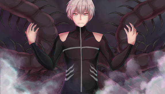 Обои на рабочий стол Ken Kaneki / Кен Канеки из аниме Tokyo Ghoul / Токийский Гуль, by HeyAnn