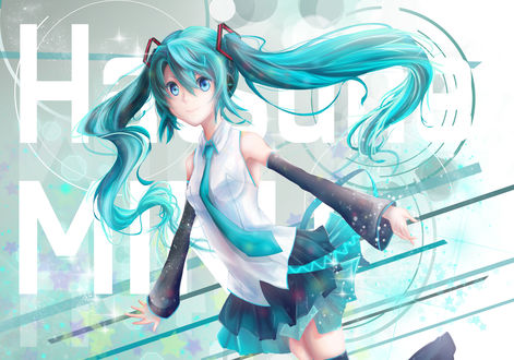 Обои на рабочий стол Vocaloid Miku Hatsune / Вокалоид Мику Хацунэ, by blackmomo96