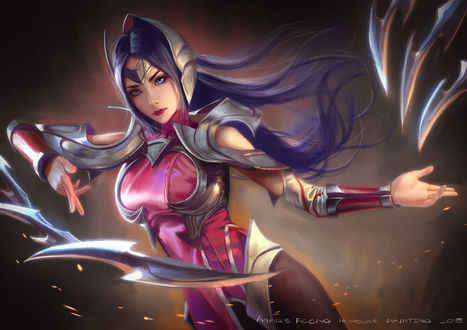 Обои на рабочий стол Irelia / Ирелия из игры Лига Легенд / League of Legends, by Mars Foong