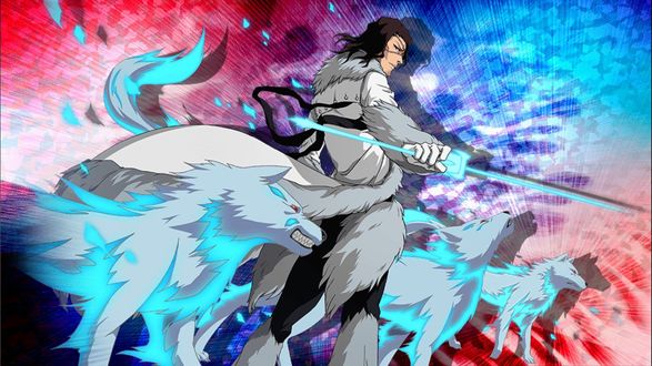 Обои на рабочий стол Coyote Starrk / Койот Старрк и его волки аниме Bleach / Блич