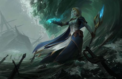 Обои на рабочий стол Jaina Proudmoore / Джайна Праудмур из игры World of Warcraft / Мир военного ремесла, by Qichao Wang
