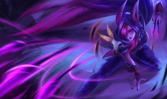 Обои на рабочий стол Xayah / Шая из игры League of Legends / Лига Легенд, by Kunniki Kaitlin Tai