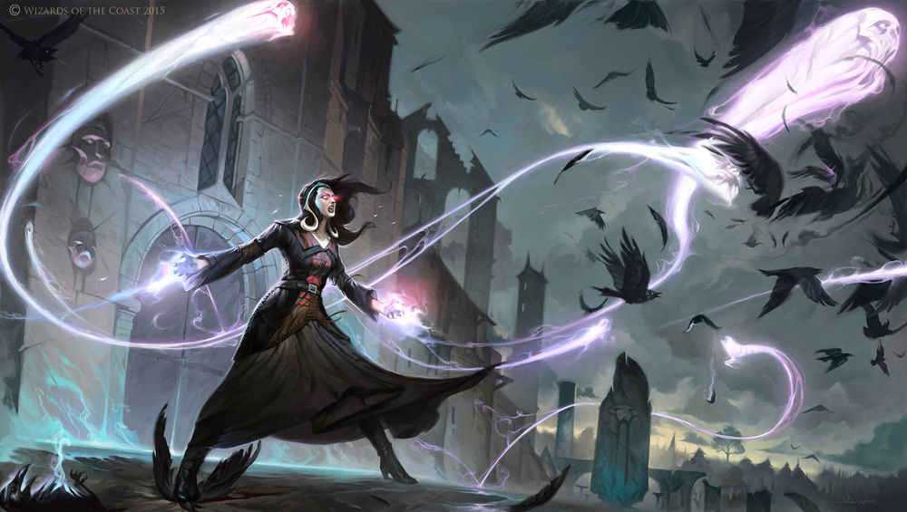 Обои для рабочего стола Ведьма Liliana Vess / Лилиана Весс из игры Magic: The Gathering, by Victor Adame