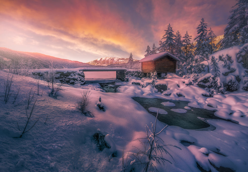 Обои для рабочего стола Зима в Strоmsoddbygda, Norway / Стремсоддбыгда, Норвегия. Фотограф Ole Henrik Skjelstad