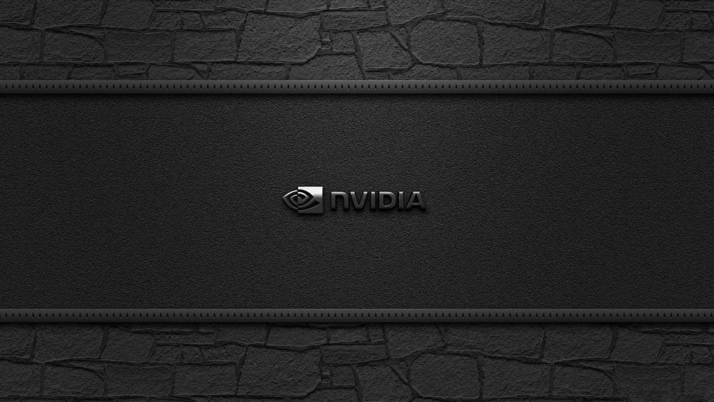 Обои для рабочего стола Логотип nVidia на темно-серой текстуре с каменной мозаикой, by ant-ony