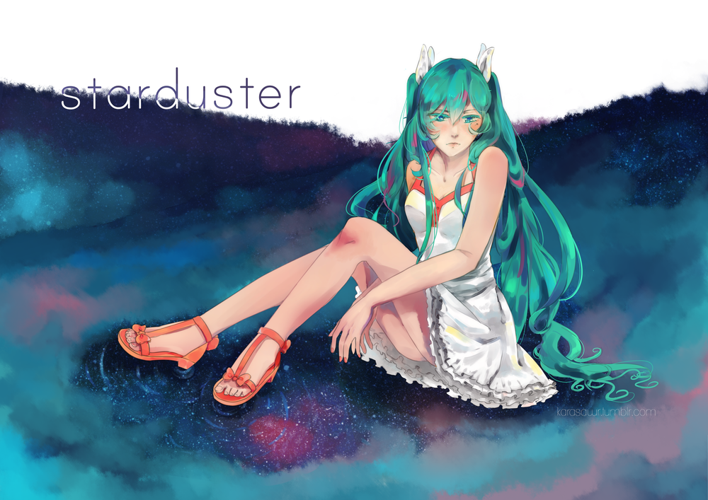 Обои для рабочего стола Vocaloid Miku Hatsune / Вокалоид Мику Хацунэ (Starduster), by karasawr