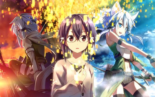 Обои на рабочий стол Asada Shino / Sinon (GGO)/Асада Шино / Синон из аниме Sword Art Online / Мастера Меча Онлайн