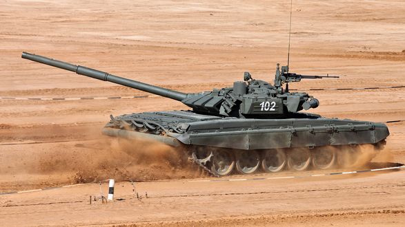 Обои на рабочий стол Испытания танка Т-72-В3 на полигоне