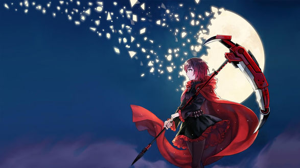 Обои на рабочий стол Ruby Rose / Руби Роуз аниме RWBY / Красный, Белый, Черный, Желтый