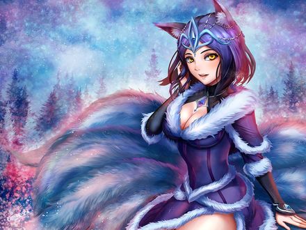 Обои на рабочий стол Ahri Midnight / Ари Миднайт (Полночь) из игры League of Legends / Лига Легенд