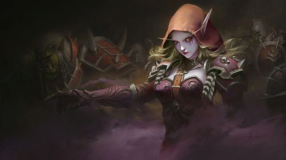 Обои на рабочий стол Sylvanas Windrunner / Сильвана Ветрокрылая из игры World of Warcraft / Мир военного ремесла, by Dao Le Trong