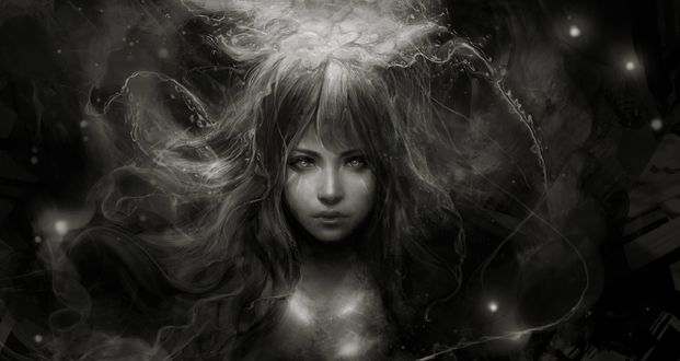 Обои на рабочий стол Девушка-Jellyfish / Медуза, by Ignatius Tan