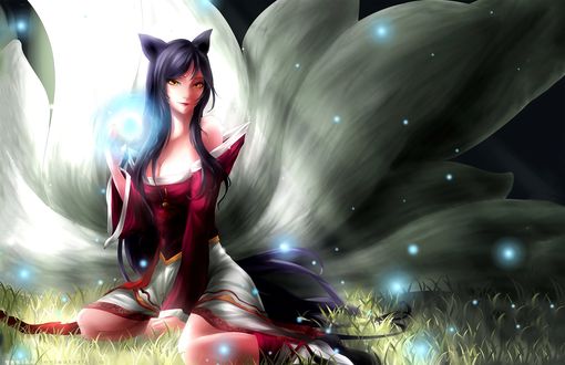Обои на рабочий стол Ahri / Ари из игры League of Legends / Лига Легенд