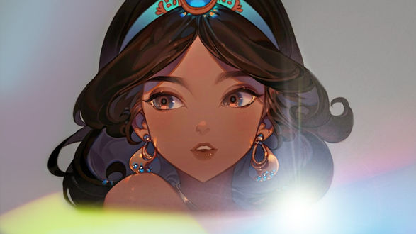 Обои на рабочий стол Девушка - принцесса Жасмин, by kawacy