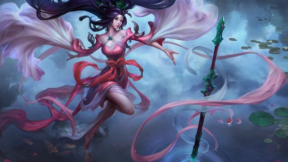 Обои на рабочий стол Персонаж Janna Guide / Janna из игры Лига Легенд / League of Legends, Sacred Sword Janna