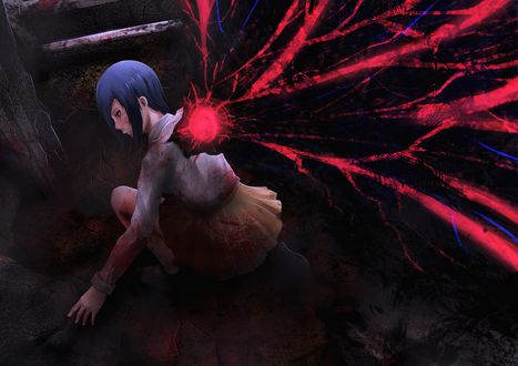 Обои на рабочий стол Kirishima Touka / Кирисима Тока из аниме Tokyo Ghoul / Токийский Гуль