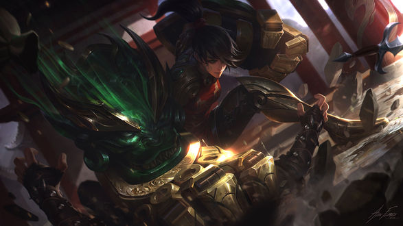 Обои на рабочий стол Warring Kingdoms Vi из игры League of Legends / Лига Легенд, by Alex Flores