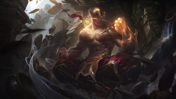 Обои на рабочий стол Lee Sin / Ли Син из игры League of Legends / Лига Легенд, by Alex Flores