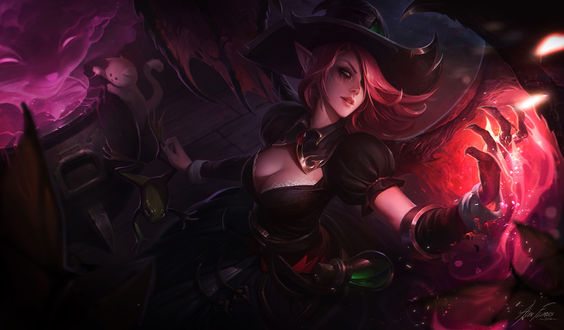 Обои на рабочий стол Morgana / Моргана из игры League of Legends / Лига Легенд, by Alex Flores