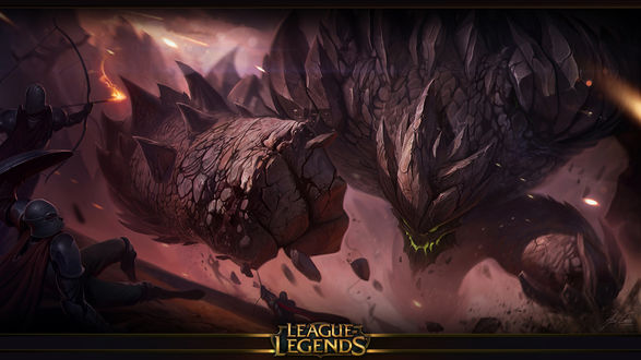 Обои на рабочий стол Malphite / Мальфит из игры League of Legends / Лига Легенд, by Alex Flores