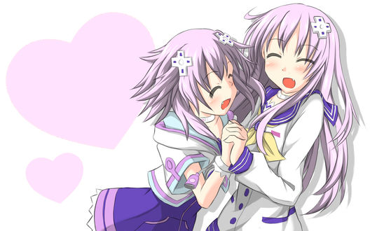 Обои на рабочий стол Neptune / Нептун и Nepgear / Непгир из аниме Choujigen Game Neptune The Animation / Альтернативная игра богов, by adekrifki