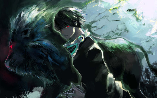 Обои на рабочий стол Kaneki Ken / Канеки Кен аниме Tokyo Ghoul / Токийский Гуль