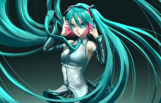 Обои на рабочий стол Vocaloid Miku Hatsune / Вокалоид Мику Хацунэ, by My-Magic-Dream