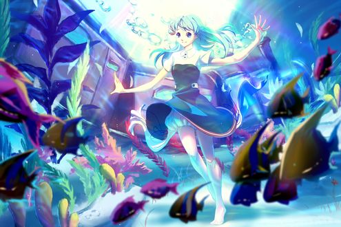 Обои на рабочий стол Vocaloid Miku Hatsune / Вокалоид Мику Хацунэ, by My-Magic-Dream
