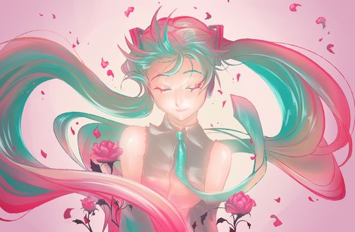 Обои на рабочий стол Vocaloid Miku Hatsune / Вокалоид Мику Хацунэ, by My-Magic-Dream