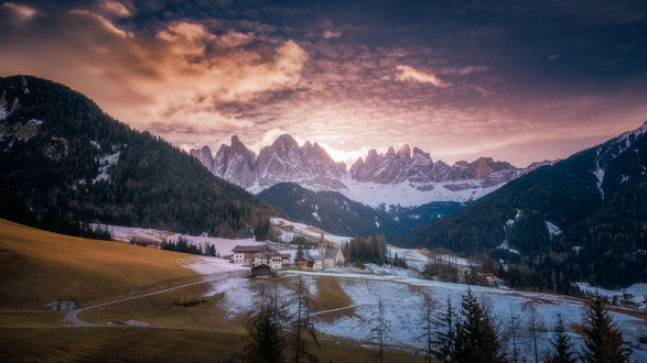 Обои на рабочий стол Зима в Santa Maddalena / Санта-Маддалене, by Croosterpix