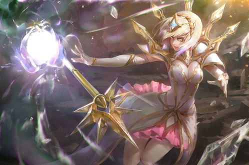 Обои на рабочий стол Lux, Lady of Luminosity / Люкс, Леди Свечения из игры League of Legends / Лига Легенд, by Linger FTC