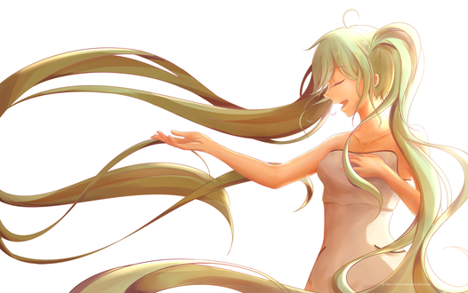 Обои на рабочий стол Vocaloid Miku Hatsune / Вокалоид Мику Хацунэ, by Hinna-chan