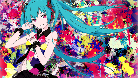 Обои на рабочий стол Vocaloid Miku Hatsune / Вокалоид Мику Хацунэ, by Vocalmaker