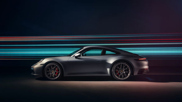 Обои на рабочий стол Новый Porsche 911 Carrera 4S (992), 2018 года