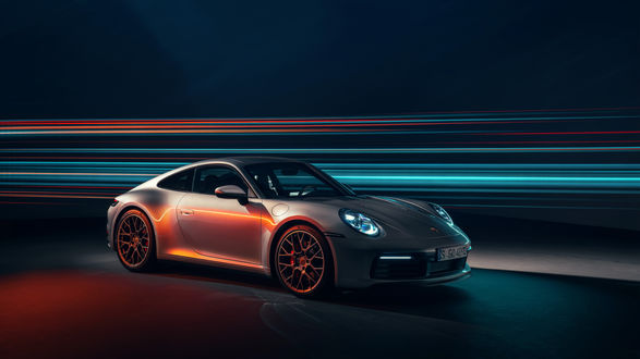 Обои на рабочий стол Новый Porsche 911 Carrera 4S (992), 2018 года