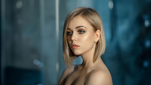 Обои на рабочий стол Портрет девушки на фоне боке, фотограф Алексей Чернов