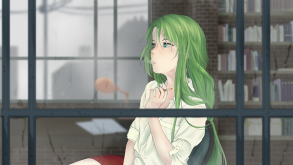 Обои на рабочий стол Vocaloid Gumi Megpoid / Вокалоид Гуми Мегпоид, by Tiribrush