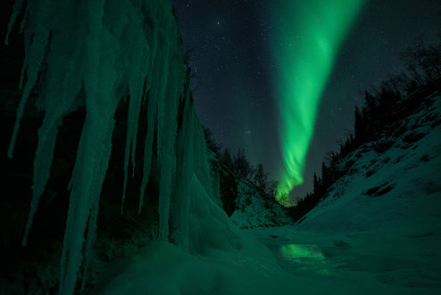 Обои на рабочий стол Северное сияние на небе, by Arild Heitmann