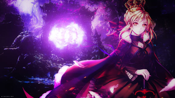 Обои на рабочий стол Saber Alter / Сейбер Альтер с мечом, by ATNDesign